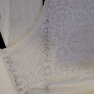 J. Crew White Lace Long Sleeve Top Size Large NWT